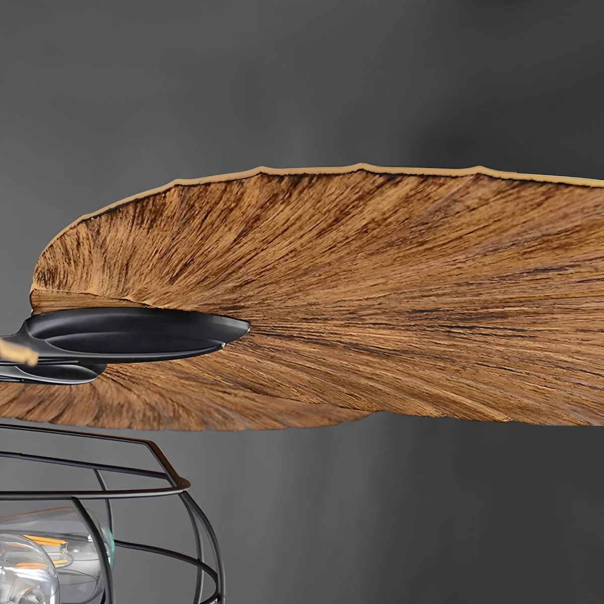 Eloer Industrial Tropical Palm Leaves Ceiling Fan Light