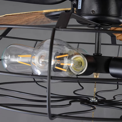 Eloer Industrial Tropical Palm Leaves Ceiling Fan Light