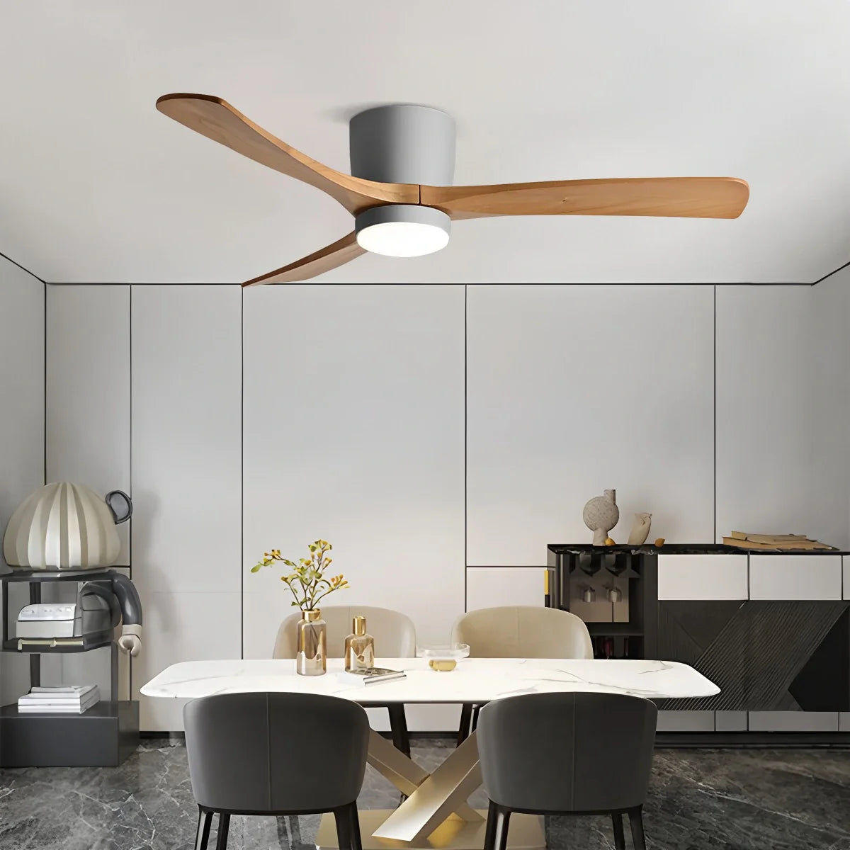 Eloer Large Low Profile Ceiling Fan with Light