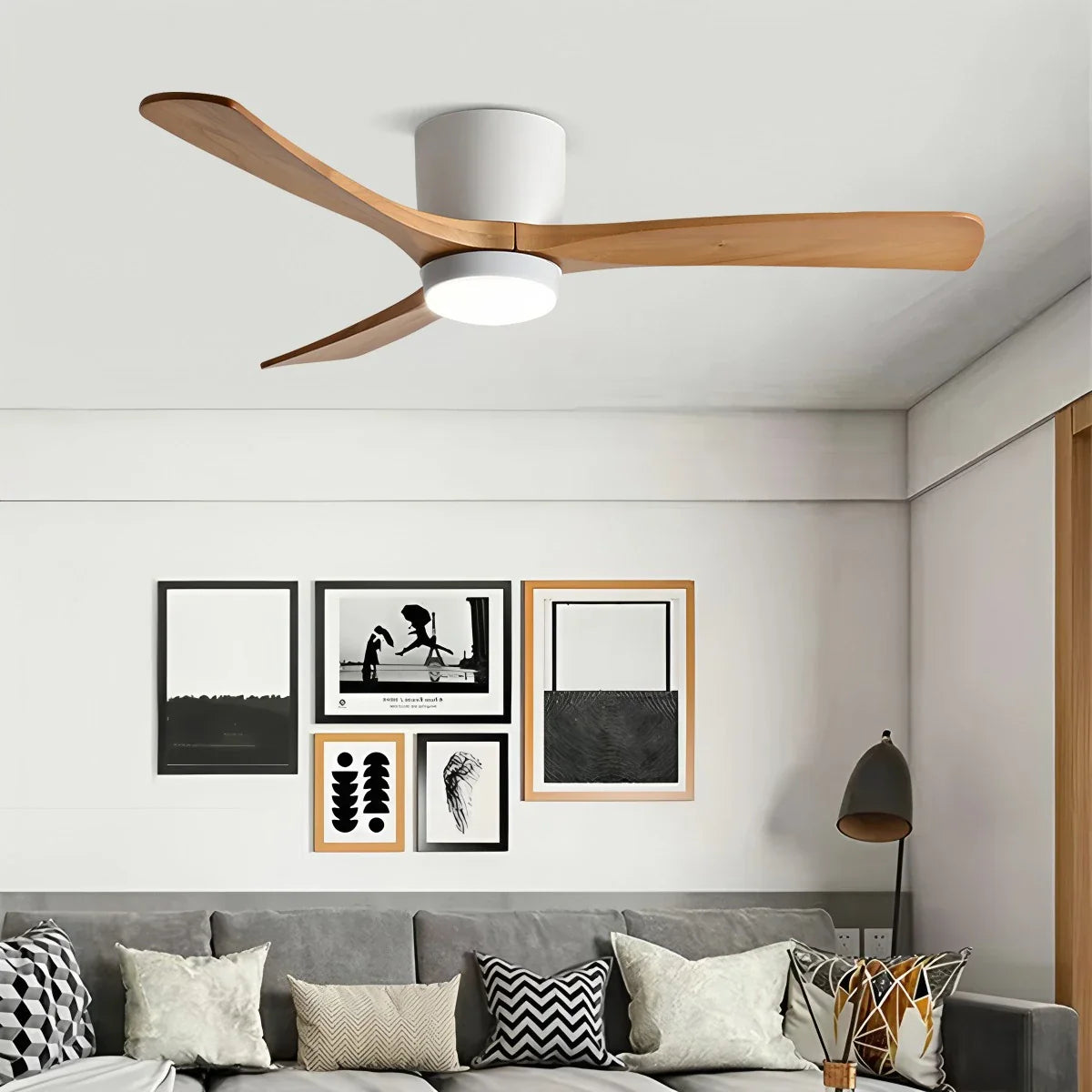 Eloer Large Low Profile Ceiling Fan with Light