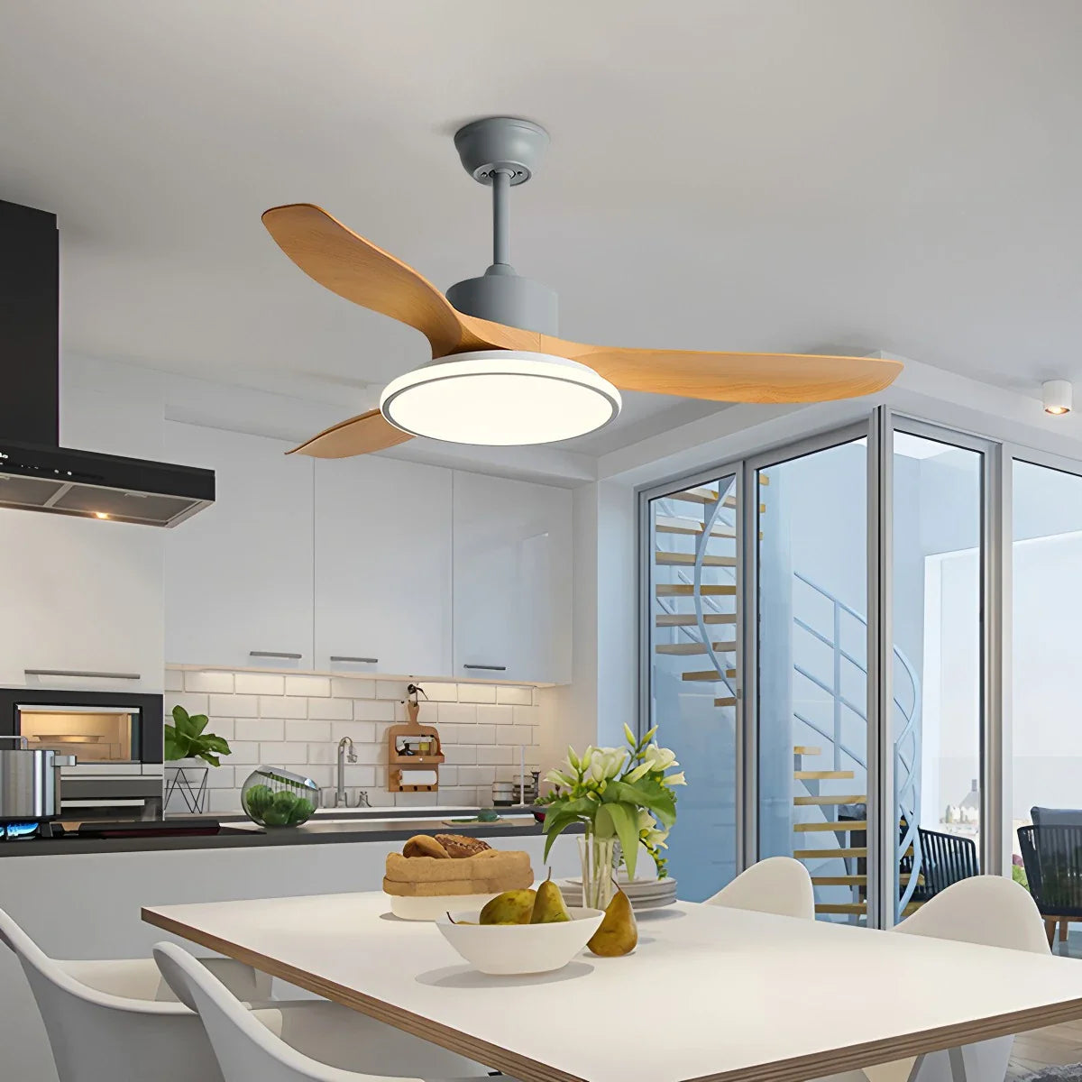 Eloer Modern 3 Blade Ceiling Fan with Light
