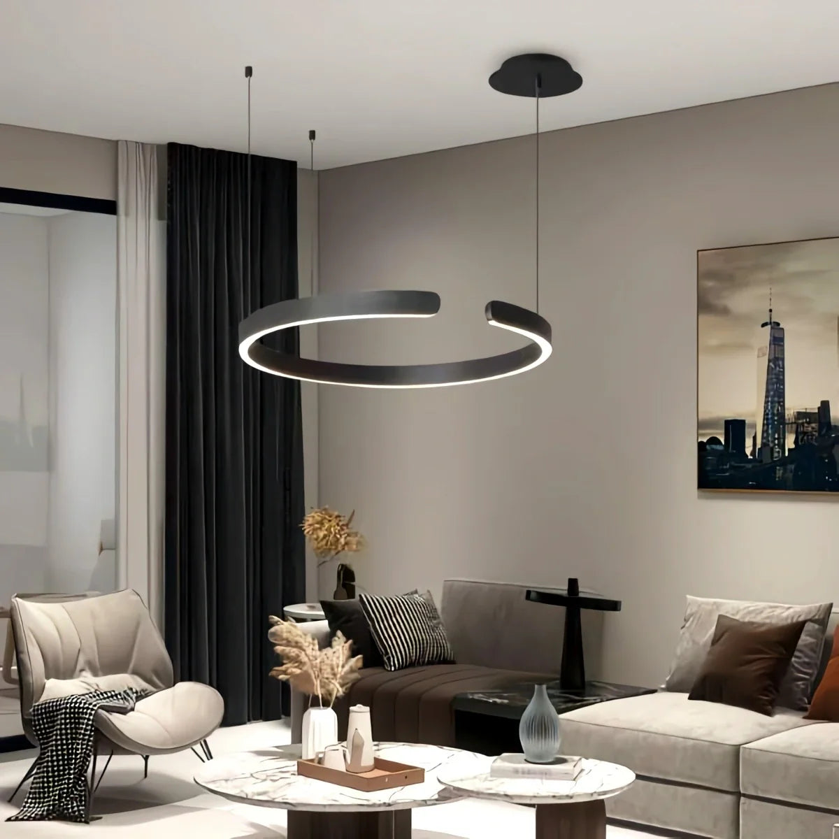 Eloer Modern Ring LED Chandelier for Living Room