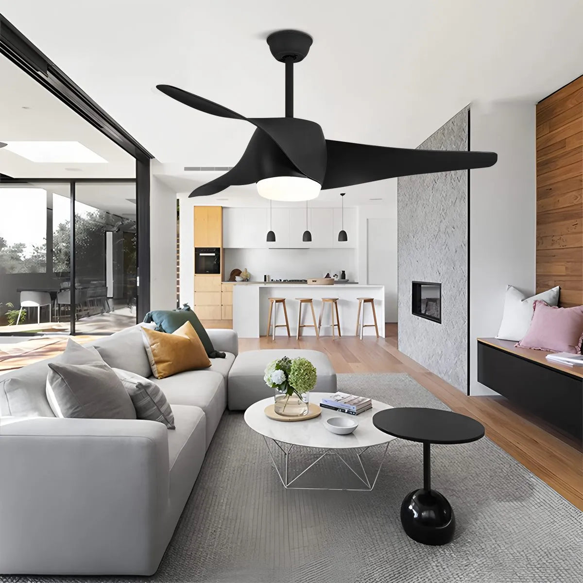 Eloer Propeller Ceiling Fan Lamp for Dining Room