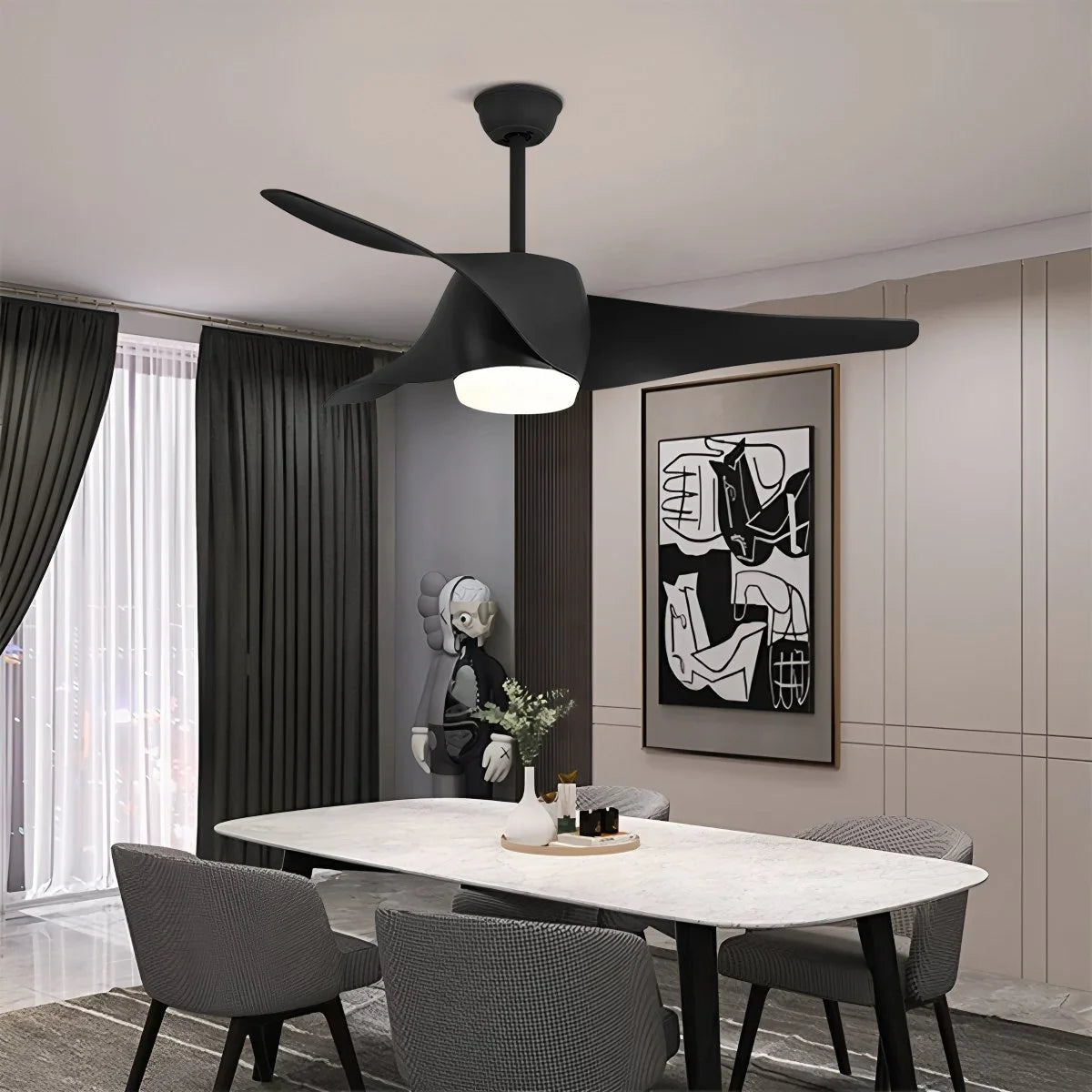 Eloer Propeller Ceiling Fan Lamp for Dining Room
