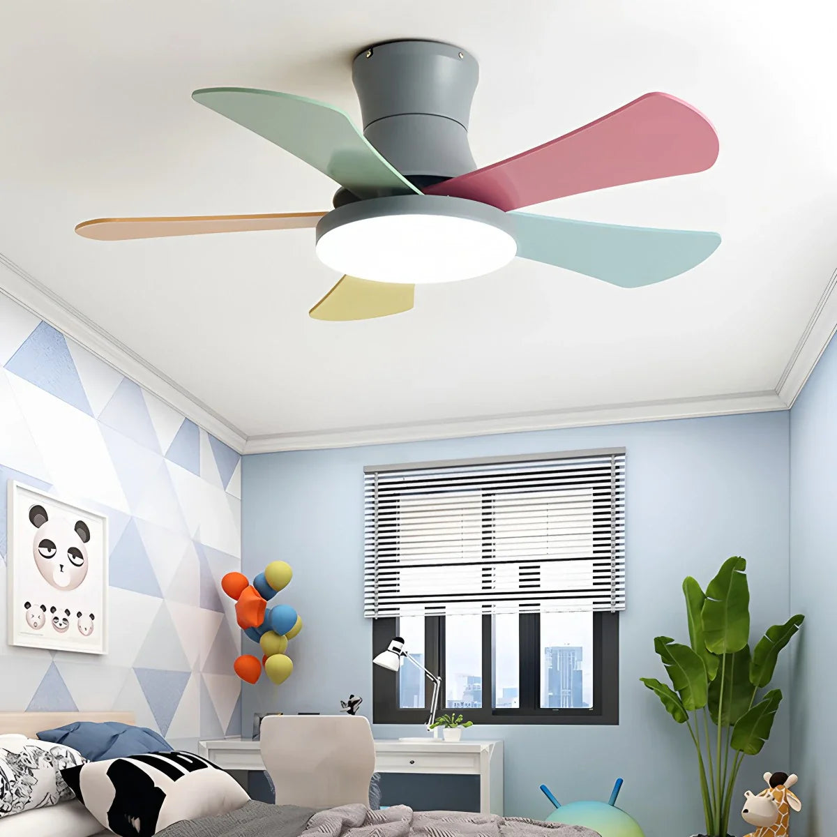 Eloer Scandi Low Profile Ceiling Fan with Light
