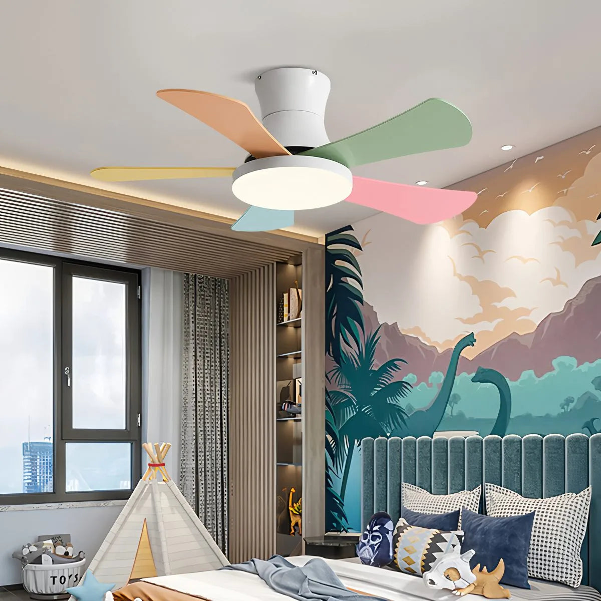 Eloer Scandi Low Profile Ceiling Fan with Light