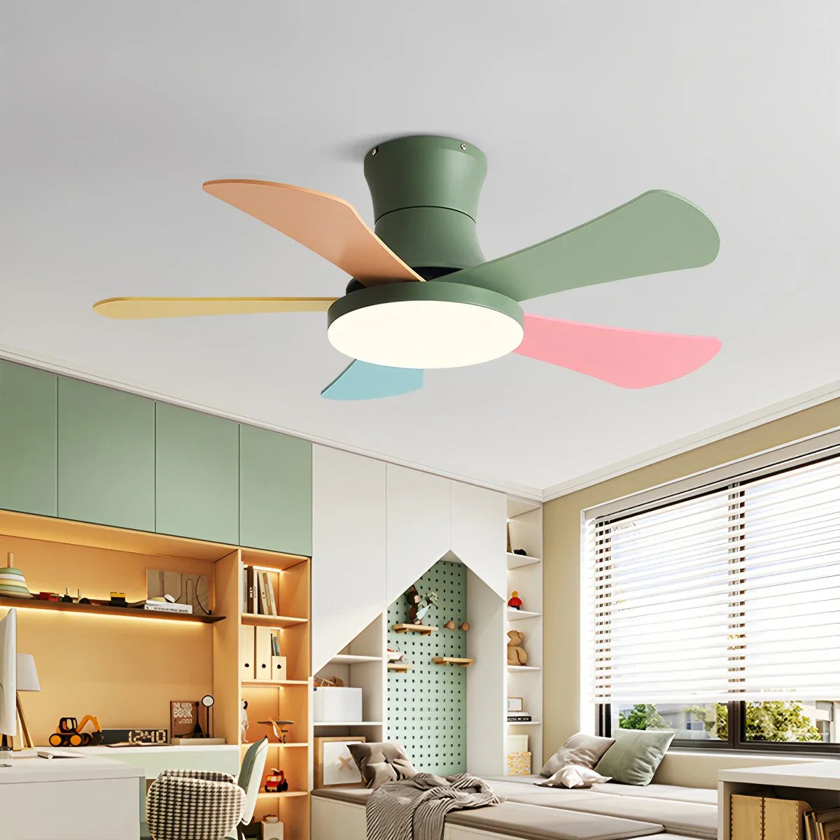 Eloer Scandi Low Profile Ceiling Fan with Light