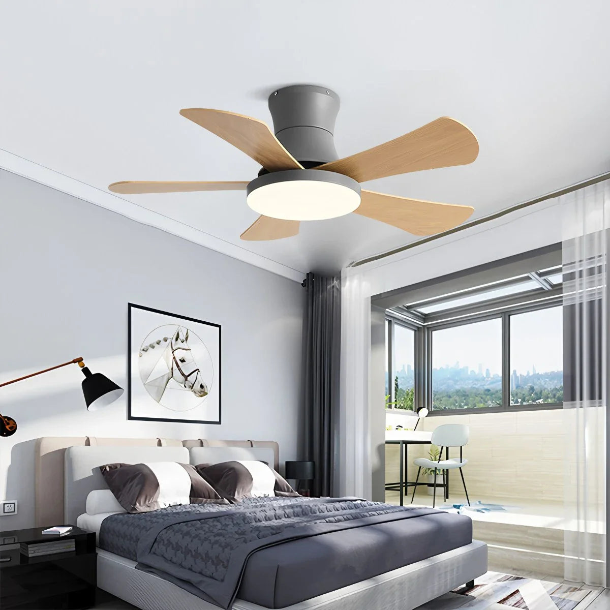 Eloer Scandi Low Profile Ceiling Fan with Light