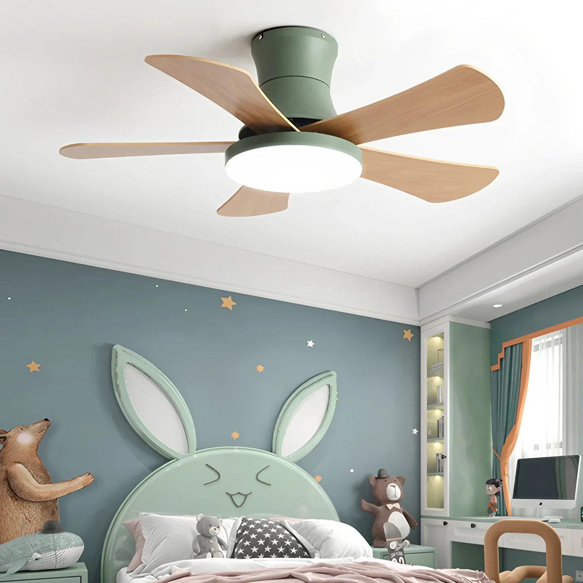Eloer Scandi Low Profile Ceiling Fan with Light