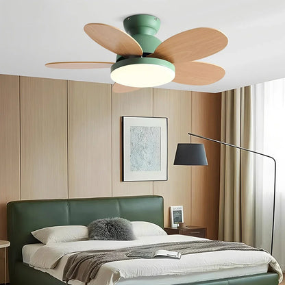 Eloer Scandi Wood Ceiling Fan Lamp for Children’s Room