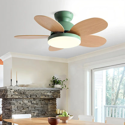 Eloer Scandi Wood Ceiling Fan Lamp for Children’s Room