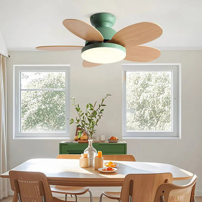 Eloer Scandi Wood Ceiling Fan Lamp for Children’s Room
