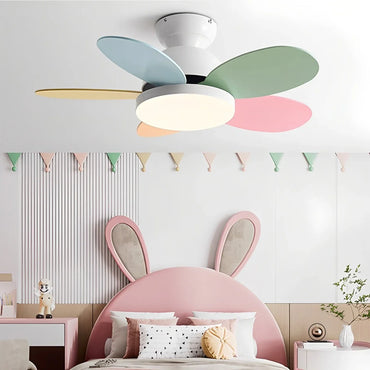 Eloer Scandi Wood Ceiling Fan Lamp for Children’s Room
