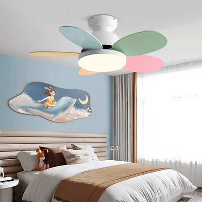 Eloer Scandi Wood Ceiling Fan Lamp for Children’s Room