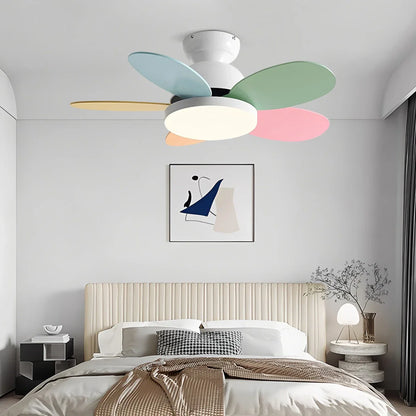 Eloer Scandi Wood Ceiling Fan Lamp for Children’s Room