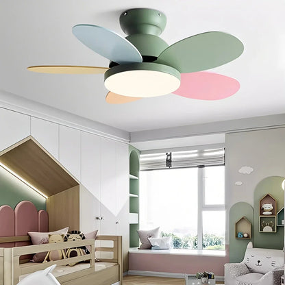 Eloer Scandi Wood Ceiling Fan Lamp for Children’s Room