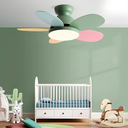 Eloer Scandi Wood Ceiling Fan Lamp for Children’s Room