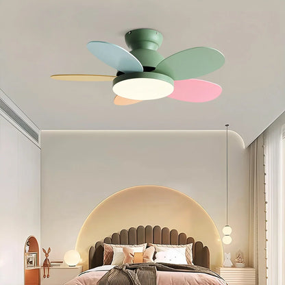 Eloer Scandi Wood Ceiling Fan Lamp for Children’s Room
