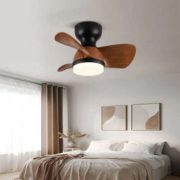 Eloer Small Flush Mount Ceiling Fan with Light