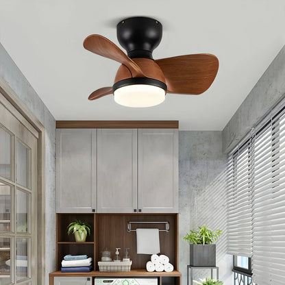 Eloer Small Flush Mount Ceiling Fan with Light