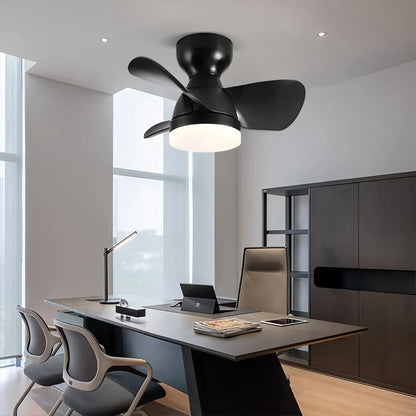 Eloer Small Flush Mount Ceiling Fan with Light