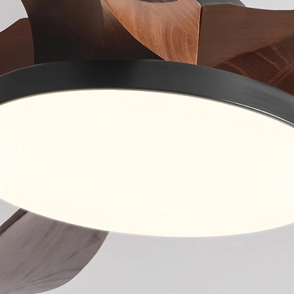 Luvori 5-leaf Solid Wood Ceiling Fan Light