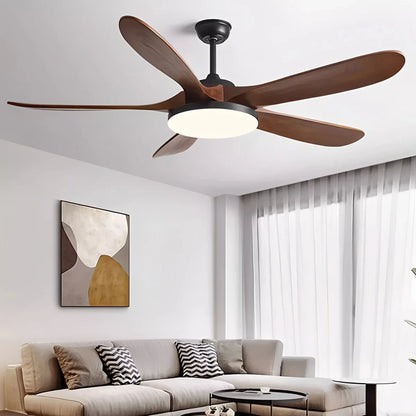 Luvori 5-leaf Solid Wood Ceiling Fan Light