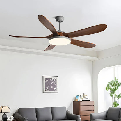 Luvori 5-leaf Solid Wood Ceiling Fan Light
