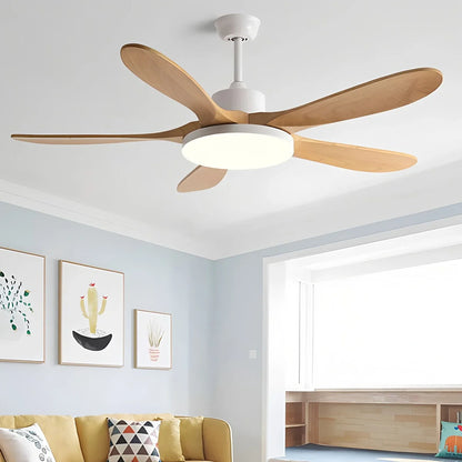 Luvori 5-leaf Solid Wood Ceiling Fan Light