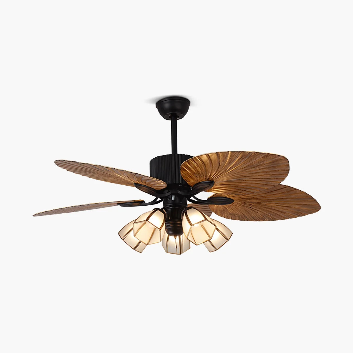 Eloer Tropical Palm Leaves Ceiling Fan with Light