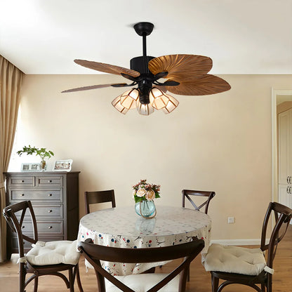 Eloer Tropical Palm Leaves Ceiling Fan with Light