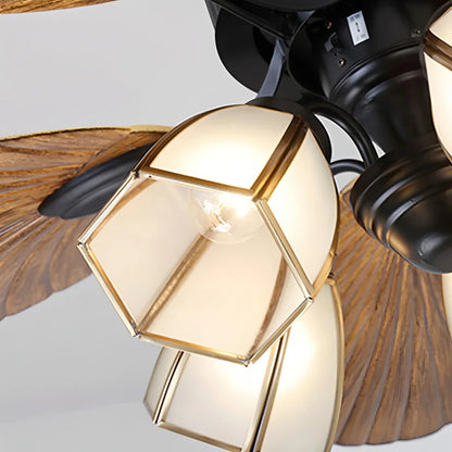 Eloer Tropical Palm Leaves Ceiling Fan with Light