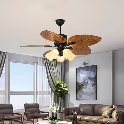 Eloer Tropical Palm Leaves Ceiling Fan with Light