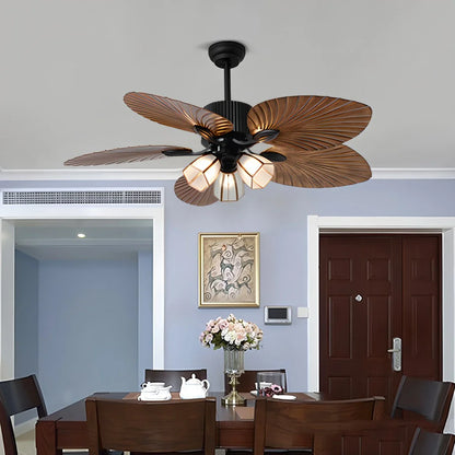 Eloer Tropical Palm Leaves Ceiling Fan with Light