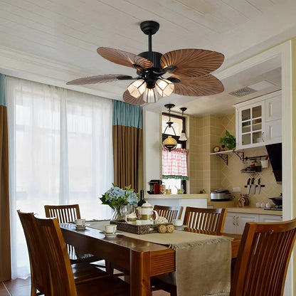 Eloer Tropical Palm Leaves Ceiling Fan with Light