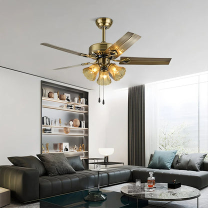 Eloer Vintage Ceiling Fan with Light for Dining Room