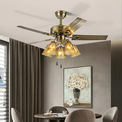 Eloer Vintage Ceiling Fan with Light for Dining Room
