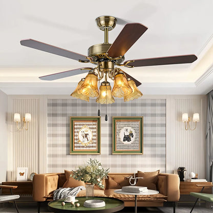 Eloer Vintage Ceiling Fan with Light for Dining Room
