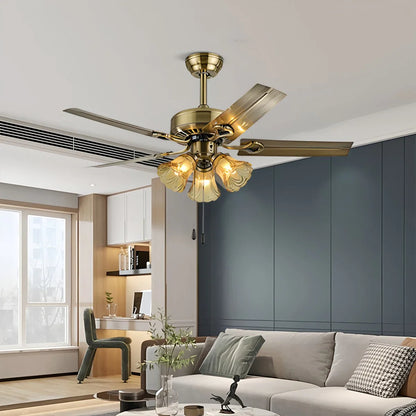 Eloer Vintage Ceiling Fan with Light for Dining Room