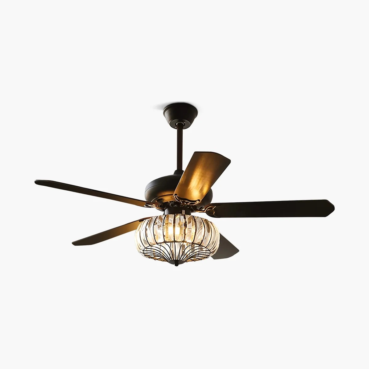 Eloer Vintage Crystal Ceiling Fan with Light