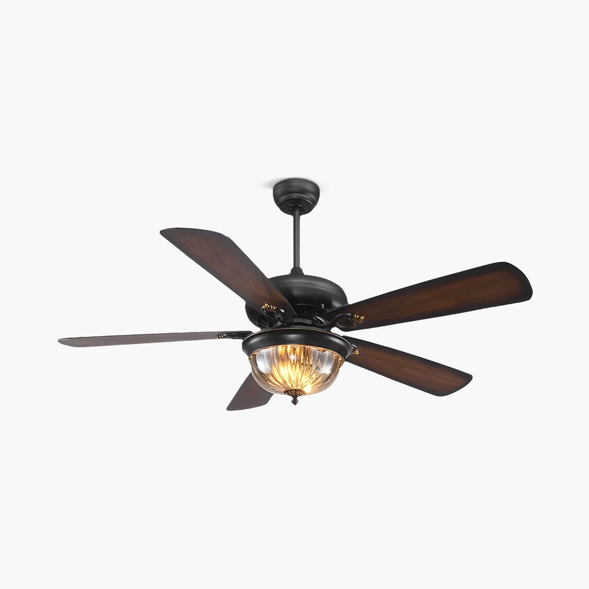 Eloer Vintage Wood Ceiling Fan Lamp for Living Room