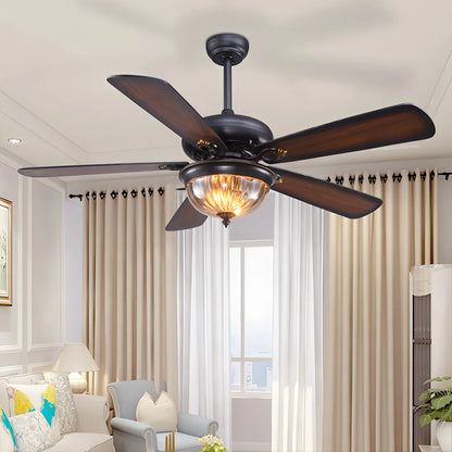 Eloer Vintage Wood Ceiling Fan Lamp for Living Room