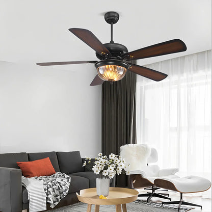 Eloer Vintage Wood Ceiling Fan Lamp for Living Room