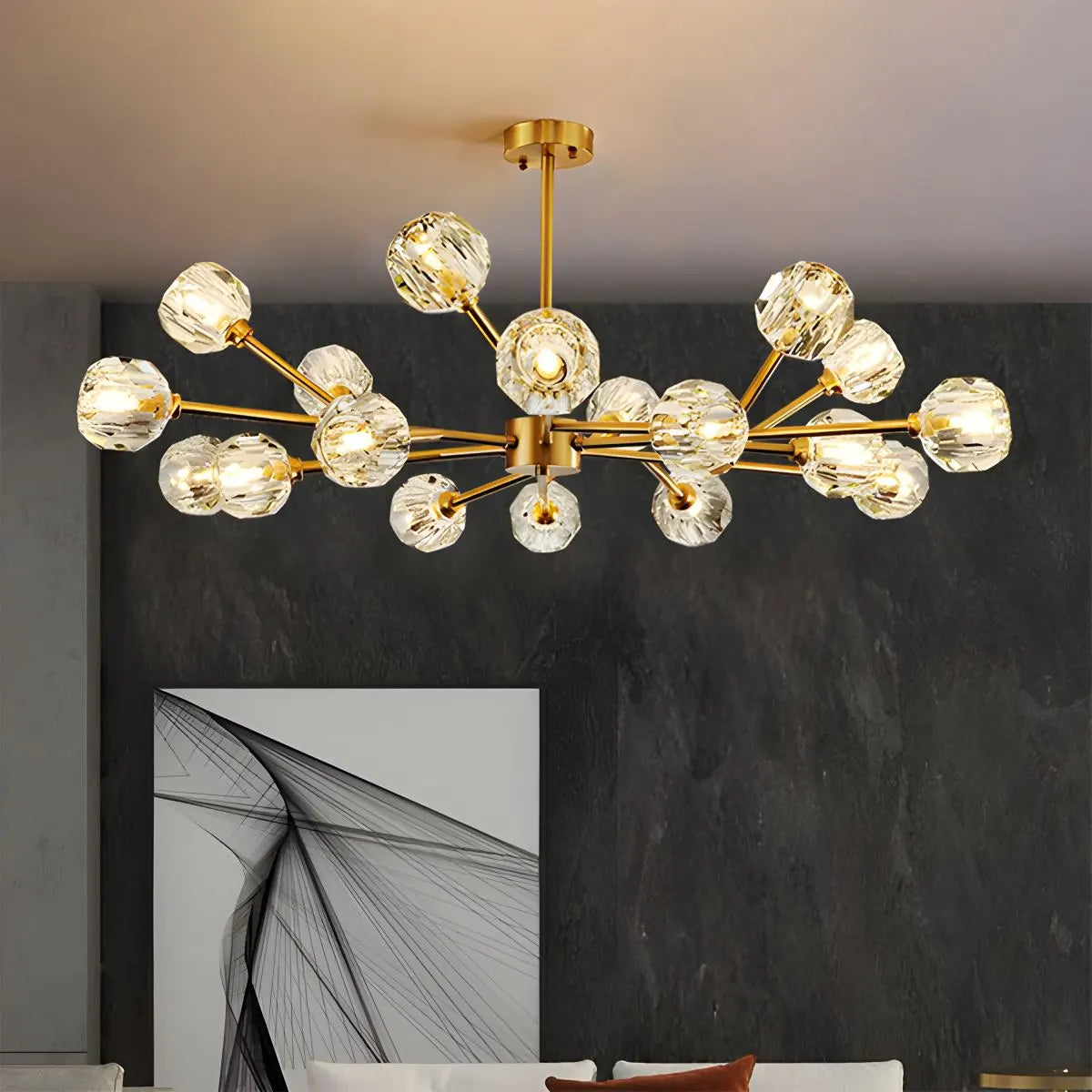 Eloer Crystal Ball Round Cluster Chandelier