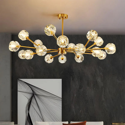 Eloer Crystal Ball Round Cluster Chandelier