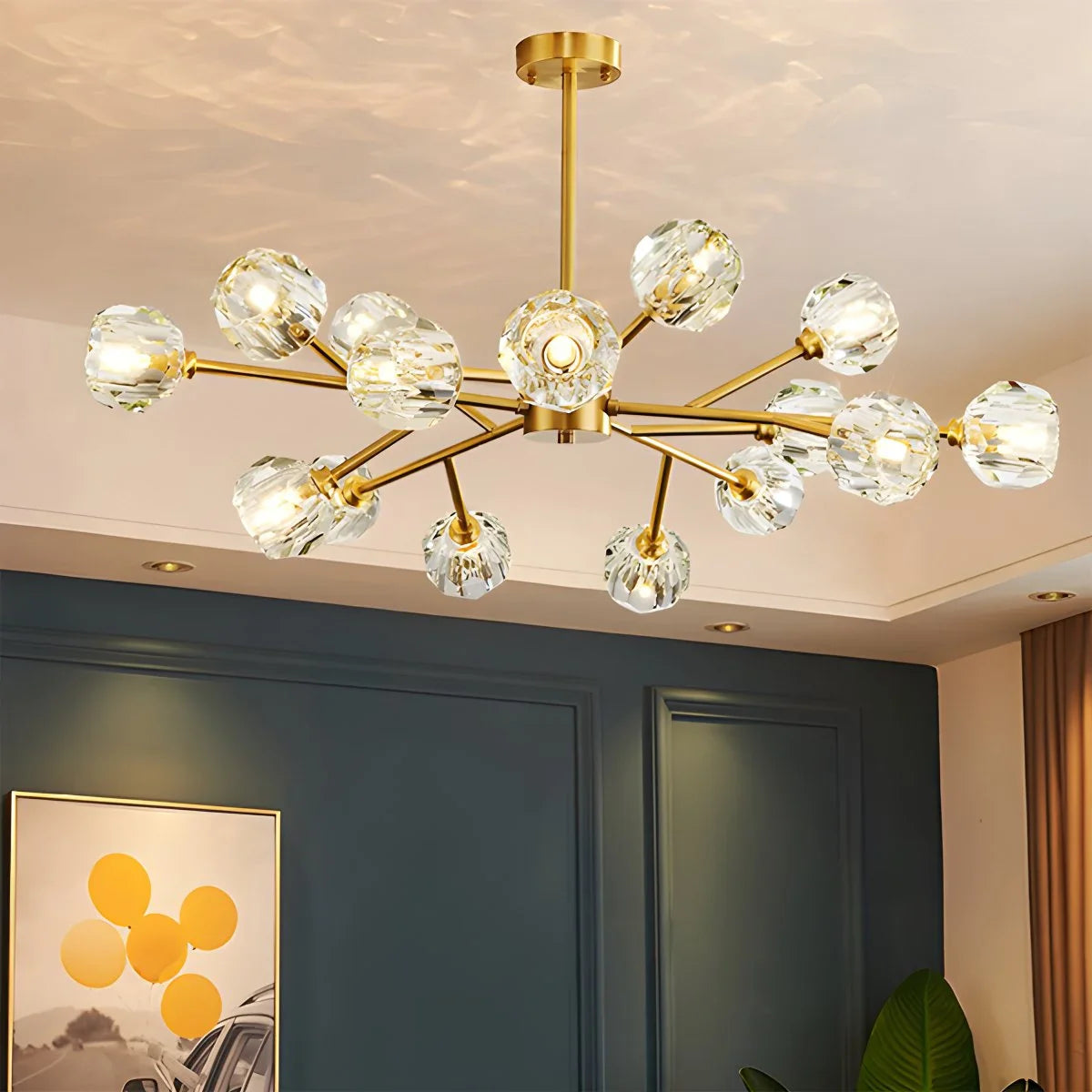 Eloer Crystal Ball Round Cluster Chandelier