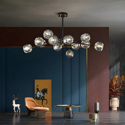 Eloer Crystal Ball Round Cluster Chandelier