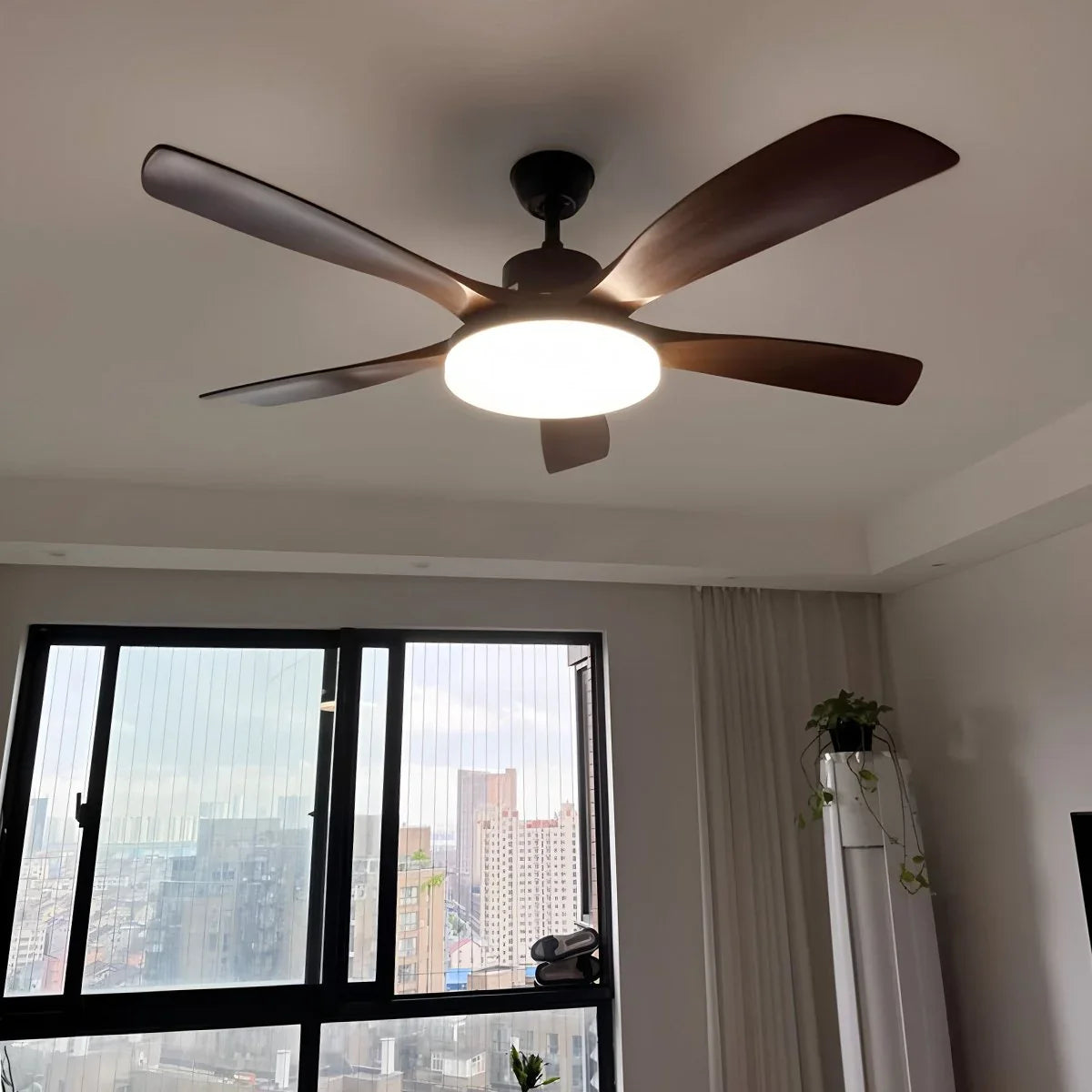Eloer Minimalist Ceiling Fan with Light for Living Room