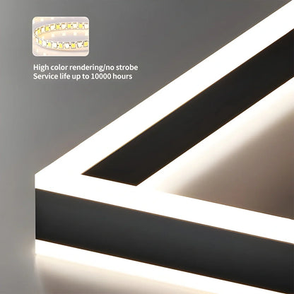 Eloer Tiered Black Square Pendant Lamp for Living Room