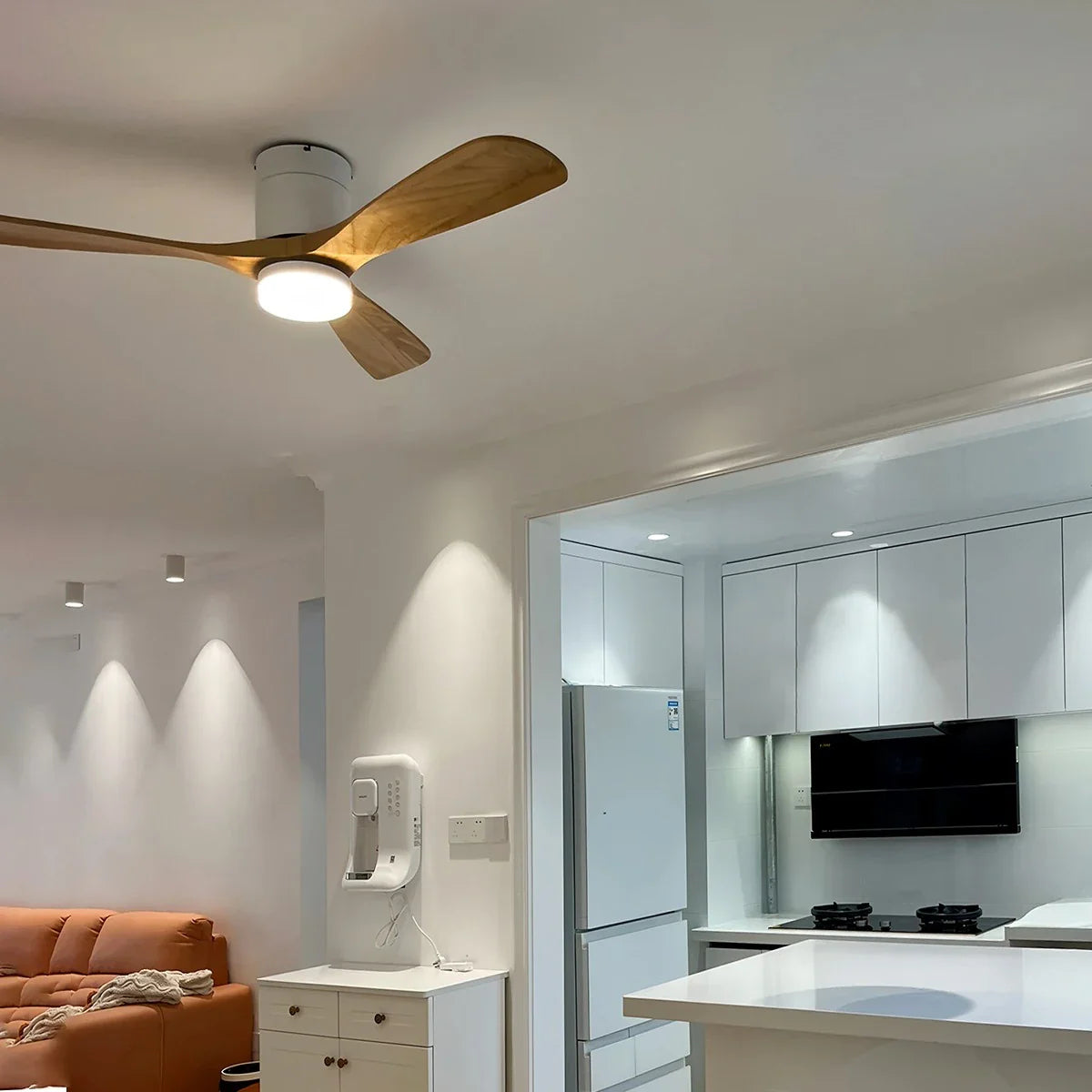 Eloer Mid-century Modern Hugger Ceiling Fan Lamp